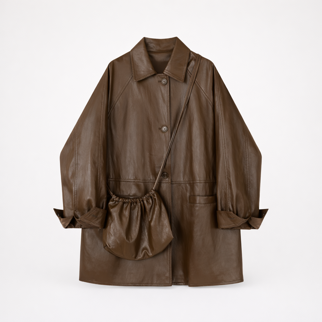 Women’s Premium Leather Jacket – Vintage Retro Belted Fit Ryan Raim