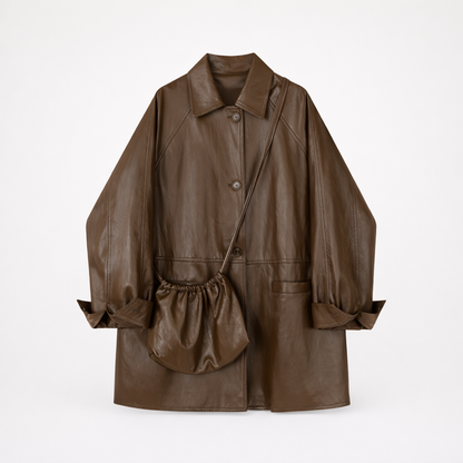 Women’s Premium Leather Jacket – Vintage Retro Belted Fit Ryan Raim