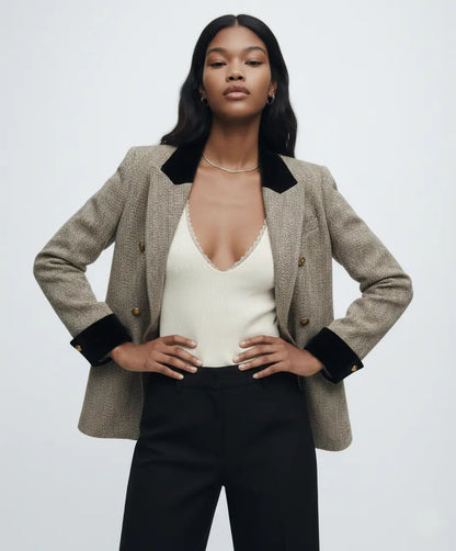 Casual Striped Suit Jacket