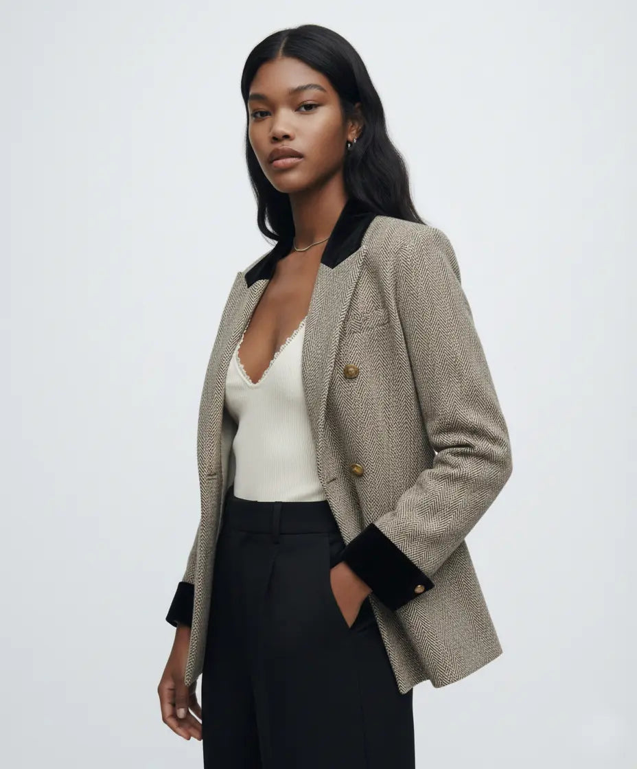 Casual Striped Suit Jacket